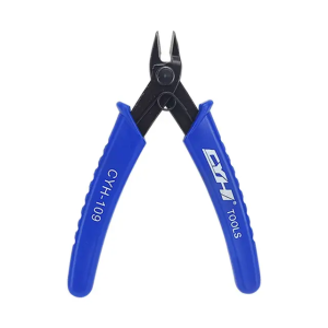 YTH-109 Stainless Steel Wire Cutter Mini Plier Side Flush Nipper Anti-slip Insulated Rubber Cutter Mini Diagonal Stripper