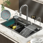 304 Stainless Steel waterfall kitchen sink New Design Kitchen Sink With Accessories For Kitchen