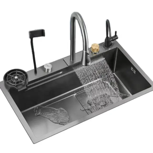 304 Stainless Steel waterfall kitchen sink New Design Kitchen Sink With Accessories For Kitchen