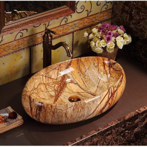 European wash basin colorful decorative vanity ceramic basin bathroom