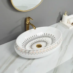 SIMILAR Sanitary Ware Oval Electroplating Gold Black Wash Basin