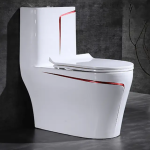 Round modern high quality p-trap free commode toilet pan bathroom ceramic washdown one piece water closet