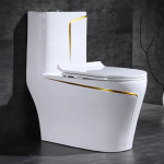 Round modern high quality p-trap free commode toilet pan bathroom ceramic washdown one piece water closet