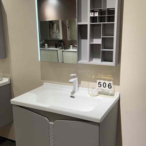 Modern rectangular wall mounted marble top bathroom vanity sink sintered stone white marble bathroom vanity