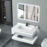 Modern rectangular wall mounted marble top bathroom vanity sink sintered stone white marble bathroom vanity