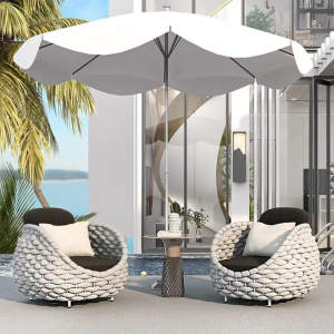 Outdoor Sofa Set Furniture Aluminum Frame Fabric Sofa Chair Rattan Garden Sofas for Hotel