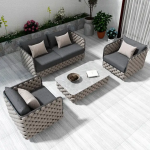 Outdoor Modern Lazy Wicker Sofa Set Waterproof Wicker Garden Sofas for Home Luxury