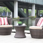 Factory hot sale 3 pieces Patio sofa Set outdoor furniture rattan table and chair