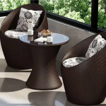 Outdoor Furniture Garden Optional Color Modern Patio Dining Rattan Table And Chair Sets For Restaurant