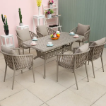 Juecheng Garden Patio Furniture Woven Webbing Dining Outdoor Chairs Outdoor Table And Chairs Set For Cafe And Restaurants