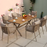 Juecheng Garden Patio Furniture Woven Webbing Dining Outdoor Chairs Outdoor Table And Chairs Set For Cafe And Restaurants